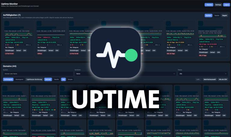UPTIME MONITOR mit Logo